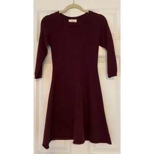 Aritzia maroon mini sweater dress